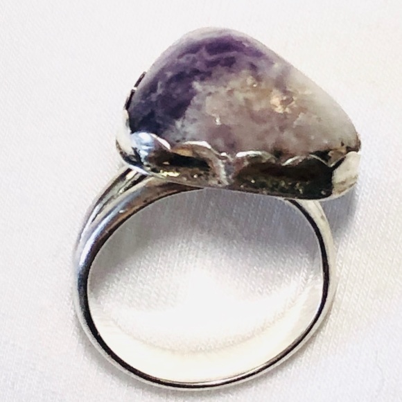 Handcrafted Sterling Silver Natural Amethyst Ring - Picture 5 of 6